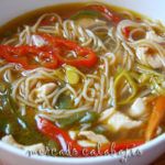 Duck Soup with vegetables and noodles