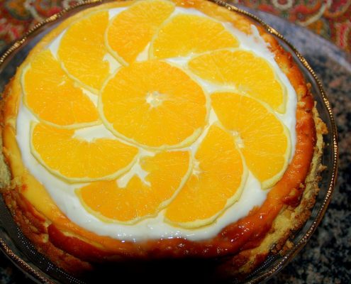 Cheesecake con naranjas