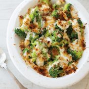 Ostras y gratén de brócoli